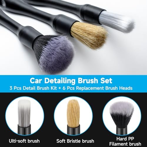 9 Pcs Car Detailing Brush Set No Scratch - Image 3