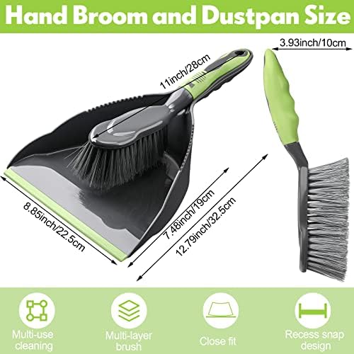 Zopeal 4 Set Dustpan and Brush Set, Small Handheld Broom - Image 2