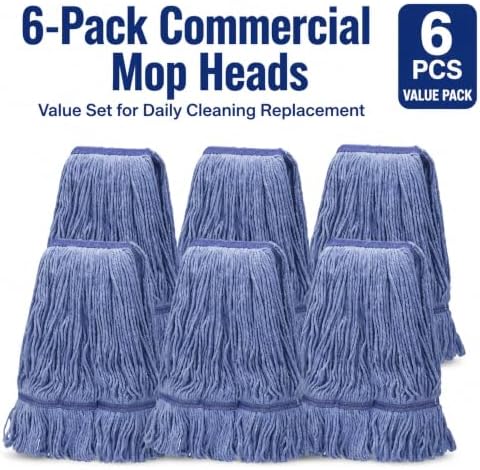 6 Pack Heavy Mop Replace Head，mop Head Replacement, Commercial mop Heads - Image 2