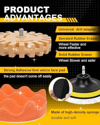 18Pcs Decal Remover Wheel Kit, Rubber Wheel - Image 4