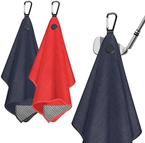 2-Pack Magnetic Golf Towel, Steel Wire Cleaning Cloth, Ultra Absorbent by DESELL