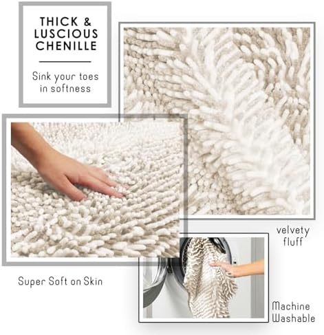 Hearth & Harbor Bathroom Rugs, Chenille Bath Mat - Image 3