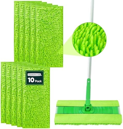 Microfiber Mop Pads for Swiffer Sweeper, 10 Pack Mopping Pads Refills, Reusable by HOMERHYME
