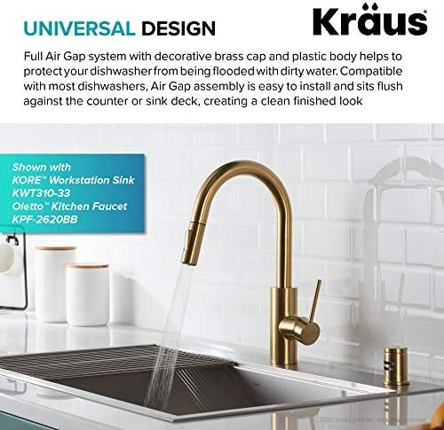 KRAUS Dishwasher Air Gap in Brushed Brass - Image 2