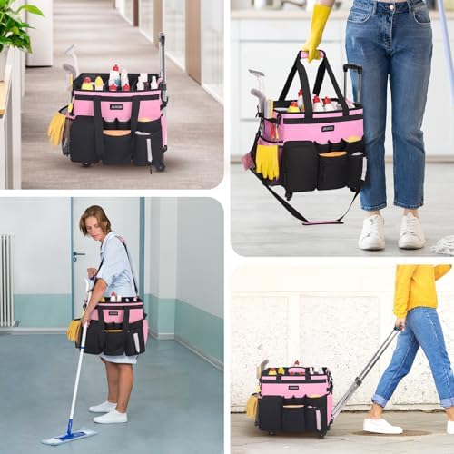JKAOO Large Rolling Cleaning Caddy Bag - Image 6