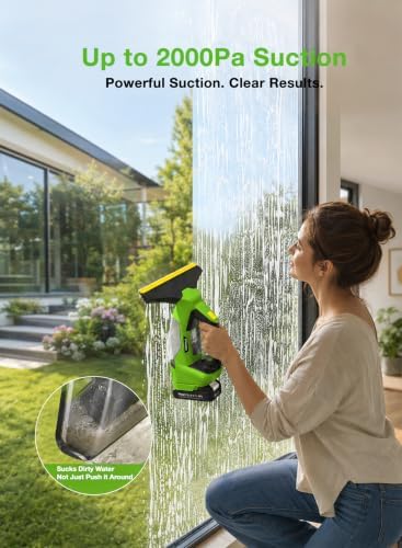 TaskStar Window Vacuum Squeegee Cordless: Electric Window Cleaner Tool - Image 2