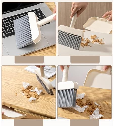 Small Desktop Broom and Dustpan Set, Compact Office Desk Cleaning Tool - Image 6