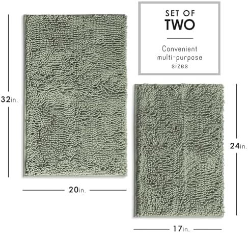 Hearth & Harbor Bathroom Rugs, Chenille Bath Mat - Image 3