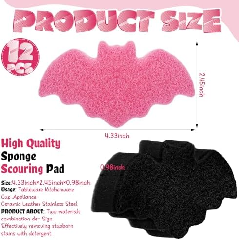 Tioncy 12 Pack Halloween Bat Kitchen Sponges - Image 2