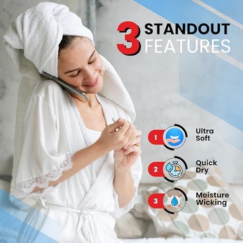 Infinitee Xclusives 100% Cotton Bath Towel Set – 8 Piece Bathroom Towel Set - Image 4