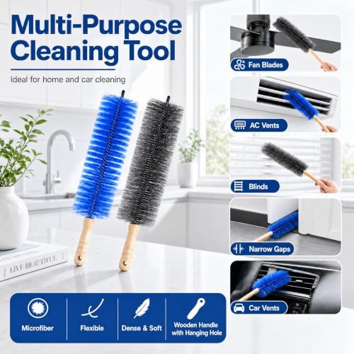 Fan Cleaning Brush, 2 Pack Bendable Microfiber Duster - Image 5