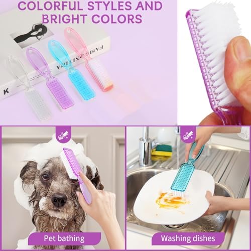 SQULIGT 12 Pcs Handle Grip Cleaning Brushes, Hand Fingernail Nail Scrub - Image 3