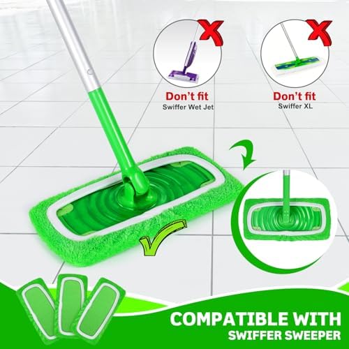 6 Pack Reusable Microfiber Mop Pads - Image 2