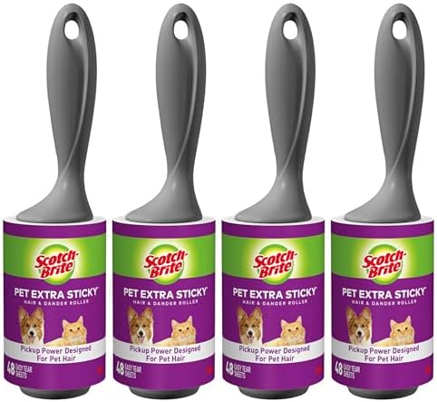 Scotch-Brite Pet Extra Sticky Lint Rollers 4 Rollers 48 Sheets Per Roller 192 by Scotch-Brite