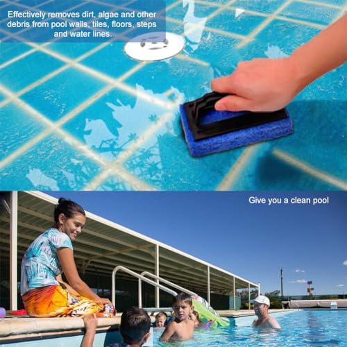 3‑Pack Hand‑Held Pool Scrub Brush Set, Non‑Scratch Sponge Tile Scrubber - Image 5