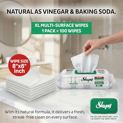 Sleepy Easy Clean XL Multi Surface Cleaning Wipes – Natural Vinegar & Baking - Image 5