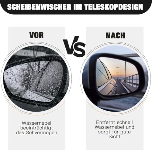 Side Mirror Squeegee, Retractable Car Rearview Mirror Wiper - Image 4