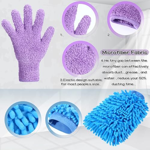Potchen 6 Pcs Microfiber Dusting Mitt Glove - Image 3