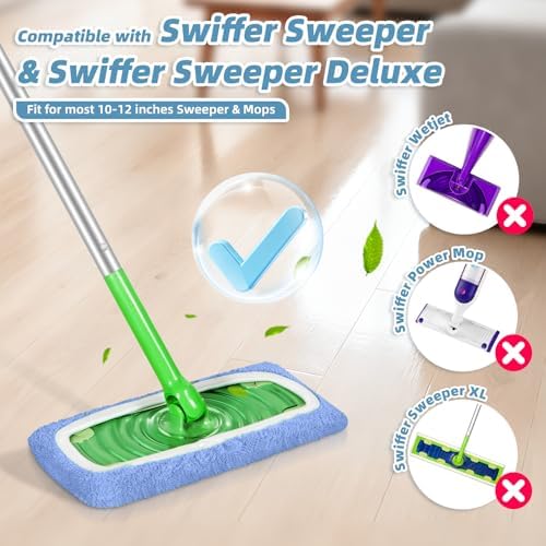 4 Pack Blue Reusable Mop Pads Fit - Image 2