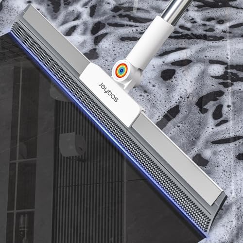Rubber Squeegee Broom for Floor, Upgrade 62" Long Handle Window Squeegee by JOYBOS