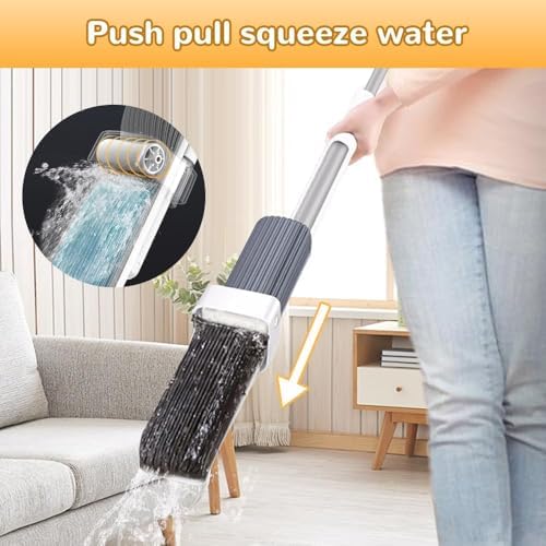 Self-Wringing Sponge Mops for Floor Cleaning, Self-Washing Roller Sponge Mop - Image 5
