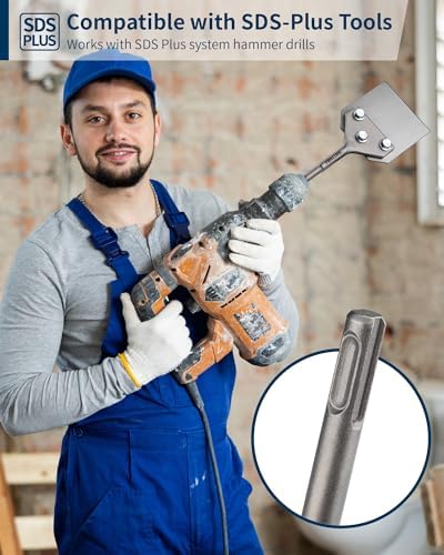 Firecore SDS Plus Floor Scraper, 4 Inch Wide Tile Thinset Removal Chisel Bit - Image 4