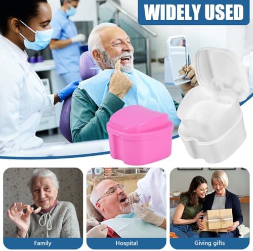 KISEER 2 Pack Denture Bath Case Cup Box Holder Storage Container - Image 6