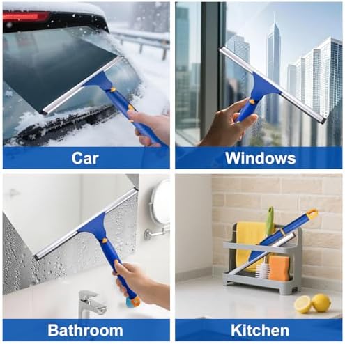 Swivel Shower Squeegee for Glass Doors, All-Purpose Anti-Slip Window Squeegee - Image 6