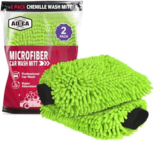 AIDEA Car Wash Mitt Microfiber-2PK, Car Wash Brush, 7.12''X10.14'' by AIDEAHOME