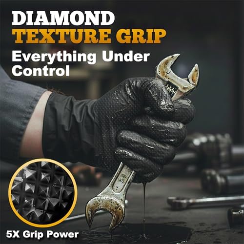 TitanFlex Heavy Duty Black Industrial Nitrile Gloves - Image 3