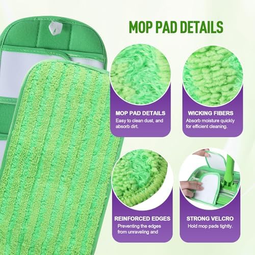 6 Pack Reusable Mop Pads for Swiffer Sweeper and WetJet Mops - Image 2