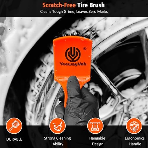 YeewayVeh 4PCS Car Wheel Cleaning Kit, Bendable Wool Brush - Image 5