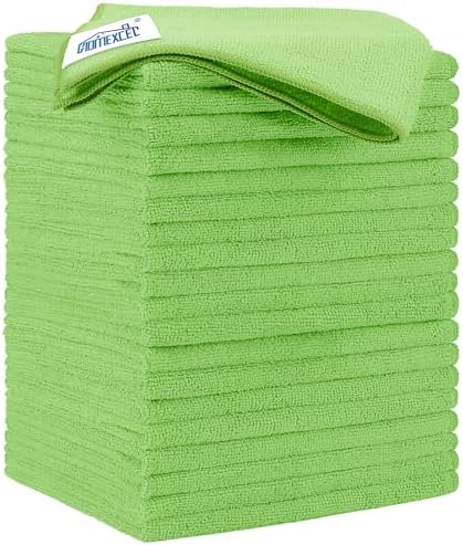 HOMEXCEL Green Microfiber Cleaning Cloth 20 Pack 11.5 x 11.5 Inch Microfiber by HOMEXCEL