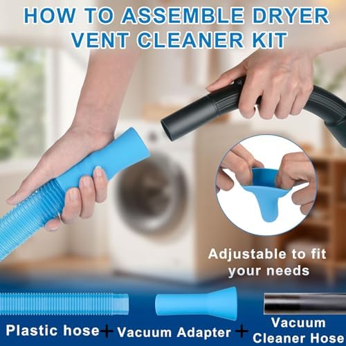 4 Pieces Dryer Vent Cleaner Kit | Vacuum Hose Lint Trap Clean Tool - Image 3
