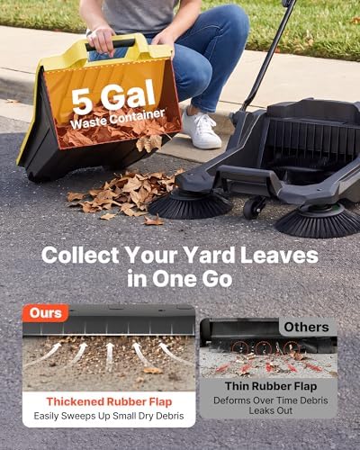 VEVOR Walk-Behind Hand Push Floor Sweeper, Manual Floor Sweeper Non-Electric - Image 4