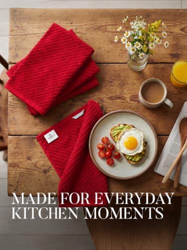 Bumble Kitchen Towels, 100% Cotton, Dish Towels Red - Image 2