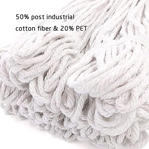 Loop End Commercial String Mop Head, String Cotton mop Heads, 6 Inch Headband - Image 3