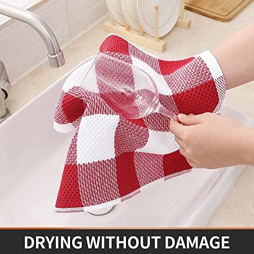 Homaxy 100% Cotton Check 6 Pack Dish Cloths - Image 5