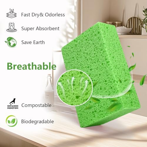 Cleaning and Washing Sponge, 3 Pack Large Extra Thick Heavy Duty Sponge - Image 4