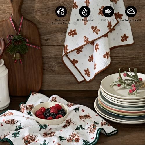 RECYCO Christmas Waffle Kitchen Towel Set of 2 - Image 2