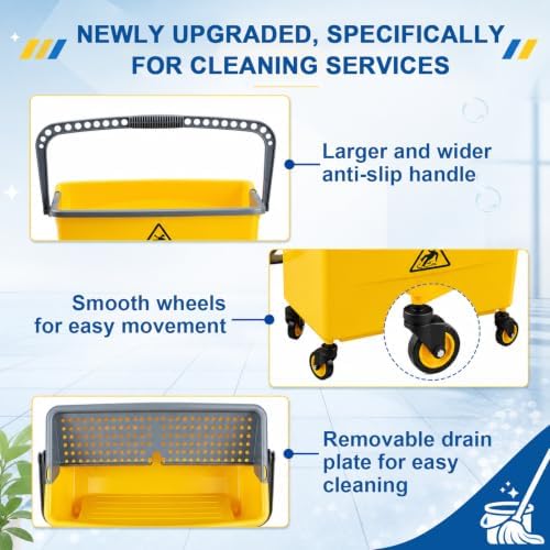 Microfiber Mop and 42L Commercial Mop Bucket - Image 4