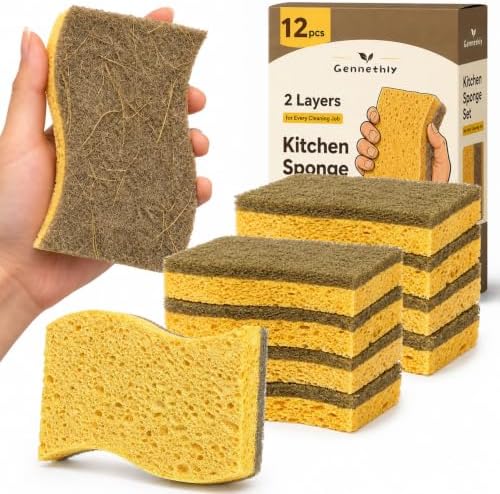12 PCS Natural Sponges Kitchen, Dish Sponges by Unknown
