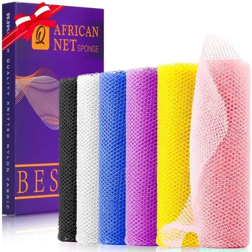 UJFQBH 6 Pieces African Bath Sponge African Net Long Net Bath Sponge by BuyNow