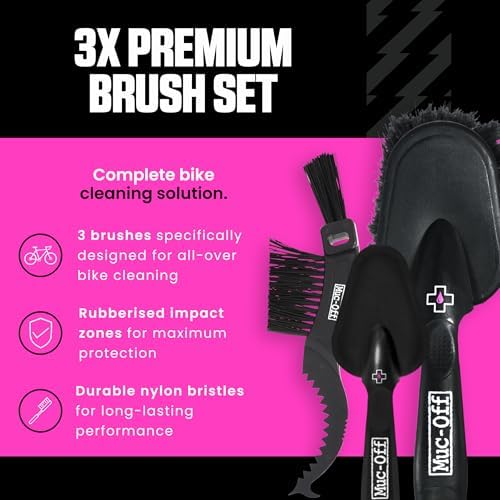 Muc-Off Premium Brush Set, Bike Cleaning Brushes, 3 Brushes - Image 3