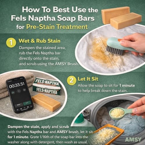 AMSY Stain Remover Cloths Laundry Bundle Multifunctional Stain Remover Brush - Image 5