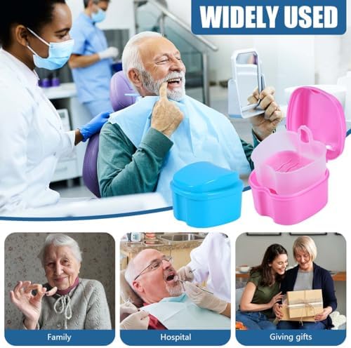 KISEER 2 Pack Denture Bath Case Cup Box Holder Storage Container - Image 6