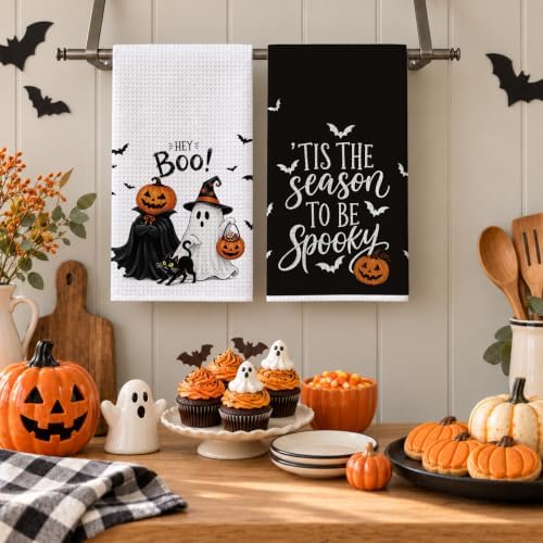Ghost Cat Halloween Kitchen Towels Set of 2 - Image 4