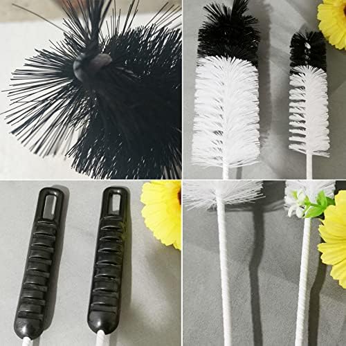Bottle Brushes Thin Long Handle X 2, Soft Nylon Slim Wire Set - Image 3
