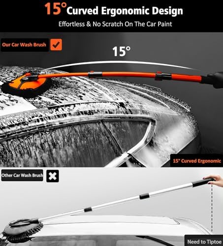 YeewayVeh 43" Car Wash Brush Mop, Extendable Long Handle - Image 3