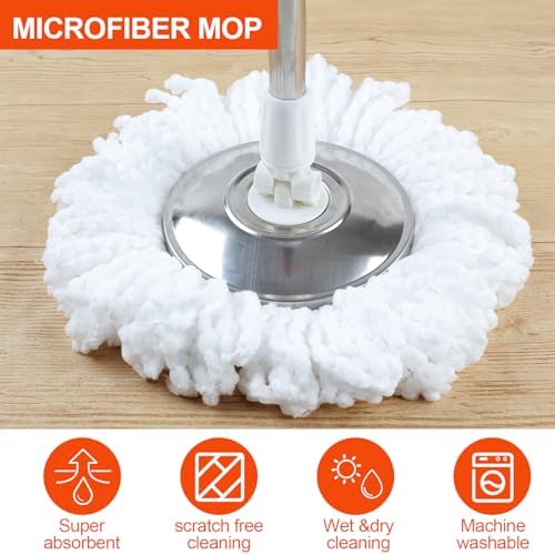 Spin Mop Replacement Handle, 360°Spin Mop Pole Handle Replacement Rotating - Image 3